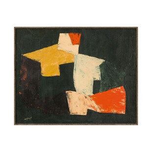 中古风小众艺术装饰画现代抽象卧室民宿酒店餐厅单幅大气黑色挂画