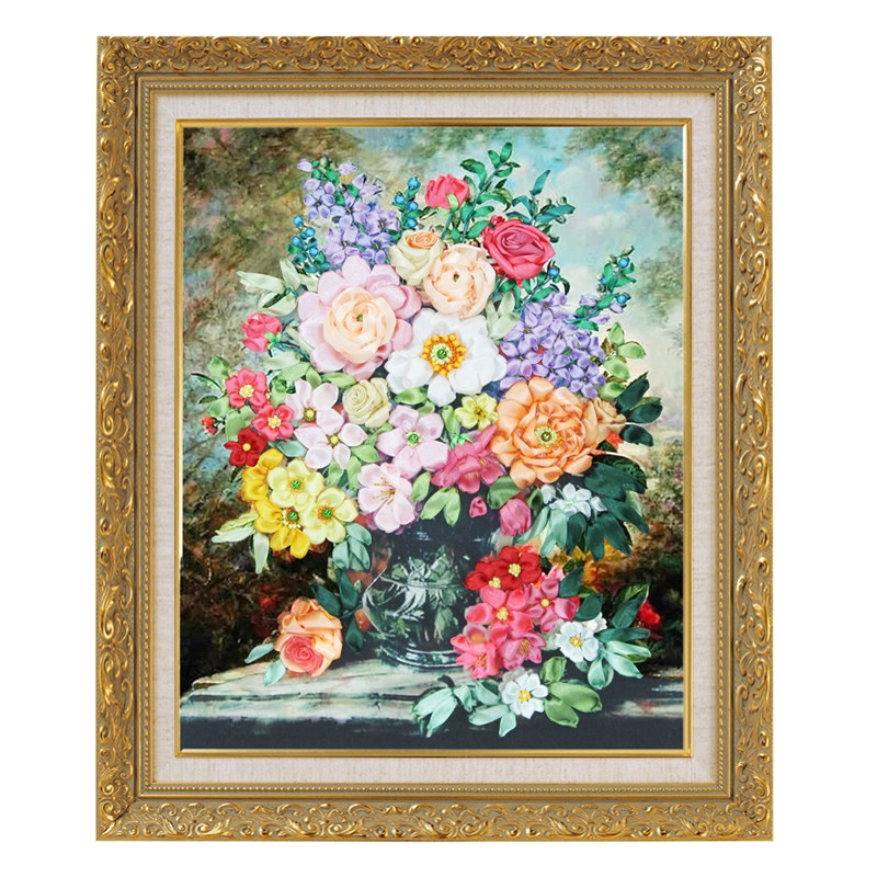 diy欧式风花卉材料包挂画十字绣