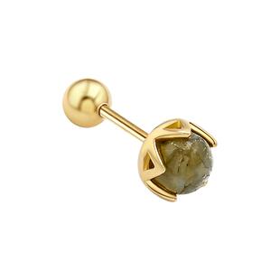 一撇一捺YPYN闪光石耳钉单只耳骨钉10K金耳环养耳洞睡觉免摘