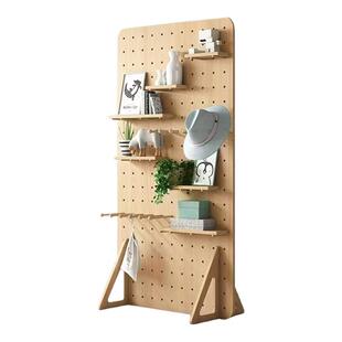 实木洞洞板立式落地款移动屏风置物架收纳玄关客厅小红书同款定制