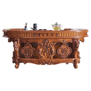 欧式茶台功夫茶台年年有鱼豪华泡茶桌实木乌金石茶桌椅组合茶艺桌