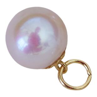 媲美akoya天然淡水正圆极光真珍珠大圈闭口吊坠可搭配各种链子DIY