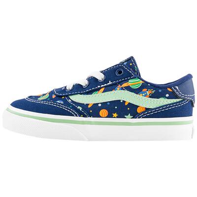 Vans范斯童鞋官方 Brooklyn LS Slip-On蓝色小童板鞋
