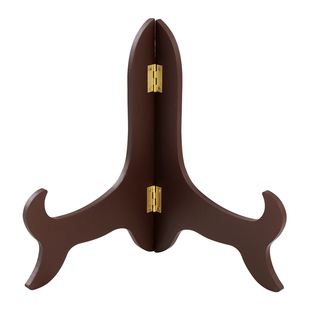 圆形挂钟支架赏盘装饰盘子托架工艺品实木相框瓷盘架摆件茶饼架子