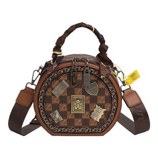 Clean Knоck圆饼包包女2026新款时尚小圆包百搭宽肩带单肩斜挎包