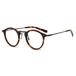 走走停停胡歌同款眼镜男款近视可配度数手工纯钛复古玳瑁色镜框女