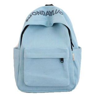 小双肩包2026新款旅行牛仔帆布小众书包女轻便大学生上课通勤背包