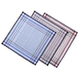 复古情怀怀旧中老年男士手帕纯棉男手绢吸汗擦汗复古色织长辈礼物