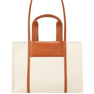 CHARLES＆KEITH秋冬女包CK2-30781775女士拼色大容量单肩托特包