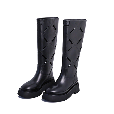 CHULISHANA镂空长筒靴