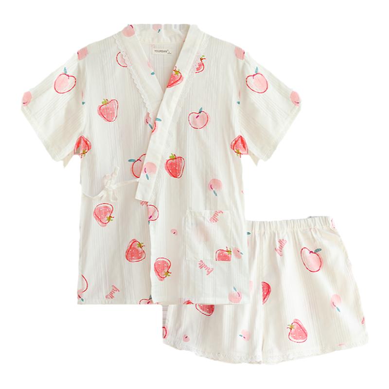 yourban纱布月子服夏季纯棉薄款产后孕妇哺乳睡衣短袖短裤家居服