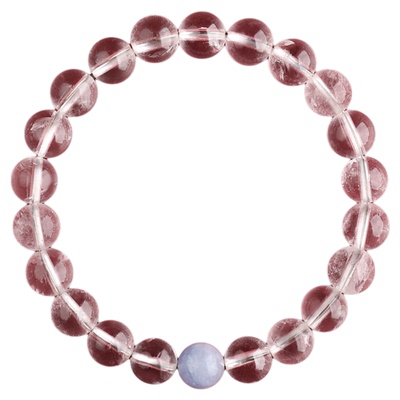 【普陀山正品】白水晶海蓝宝手串