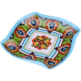 新疆风方盘子特色餐具民族饭店家用凉菜凉粉拌面椒麻鸡手抓饭盘子