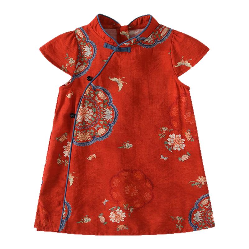 丹麦MARMAR KIDS夏季婴幼儿旗袍新中式女宝宝周岁礼服汉服连衣裙