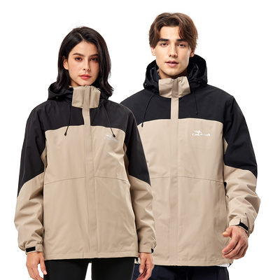 库克鲨鱼三合一防暴雨情侣外套