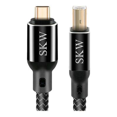 SKW高端发烧镀银USBC-B解码线