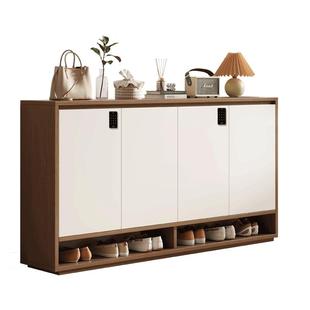 实木带密码锁鞋柜家用门口外楼道电梯走廊入户一体靠墙大容量鞋架