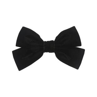 日系reefur梨花发饰秋冬款酒红发夹甜美丝绒大蝴蝶结顶夹复古边夹