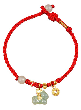 宫里上新和田玉马年本命年红绳