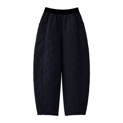 SEAWHEN高腰菱格绗棉裤