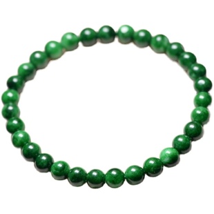 深绿翡翠色干青手链迷你小珠子单圈女缅甸石英岩复古名族风手串