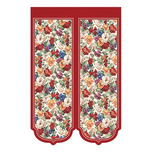 美式卧室客厅门帘仿亚麻免打孔卫生间遮挡布帘厨房隔断遮光门帘子