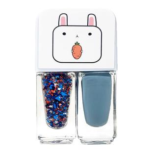 双子星指甲油亮油2025新款免烤快干水性安全女孩学生用裸色可撕拉