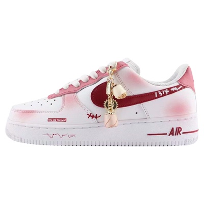 球鞋定制Nike Air Force 1 AF1空军一号玫瑰情话男女情侣低帮板鞋