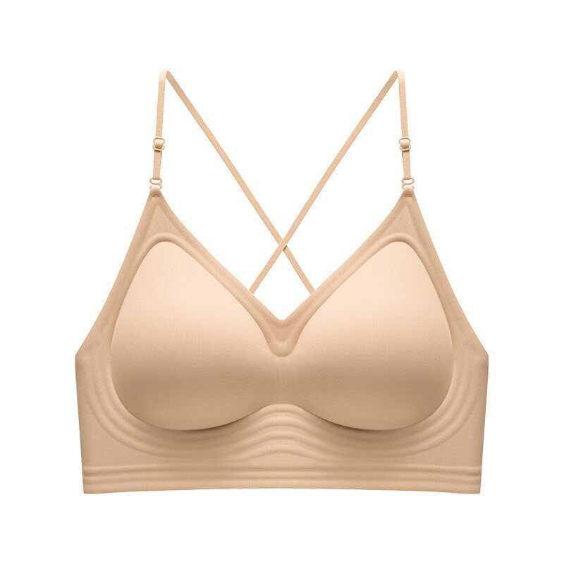 钻石细肩带！无痕内衣女小胸聚拢显大外扩漫画胸粉底液平胸文胸罩