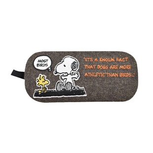 出口原单眼镜盒史努比和小黄鸟Harris Tweed羊毛料包邮送镜布