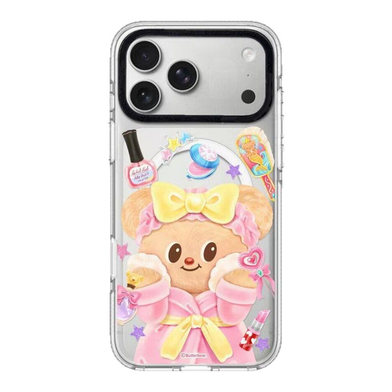 【韩国代购】白边大脸化妆黄油小熊适用iphone17手机壳苹果17/16/15promax防摔14pro/plus磁吸Magsafe苹果13