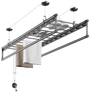 升降晾衣架手摇阳台双杆式家用晾衣杆神器自动顶装手动晒衣架凉衣