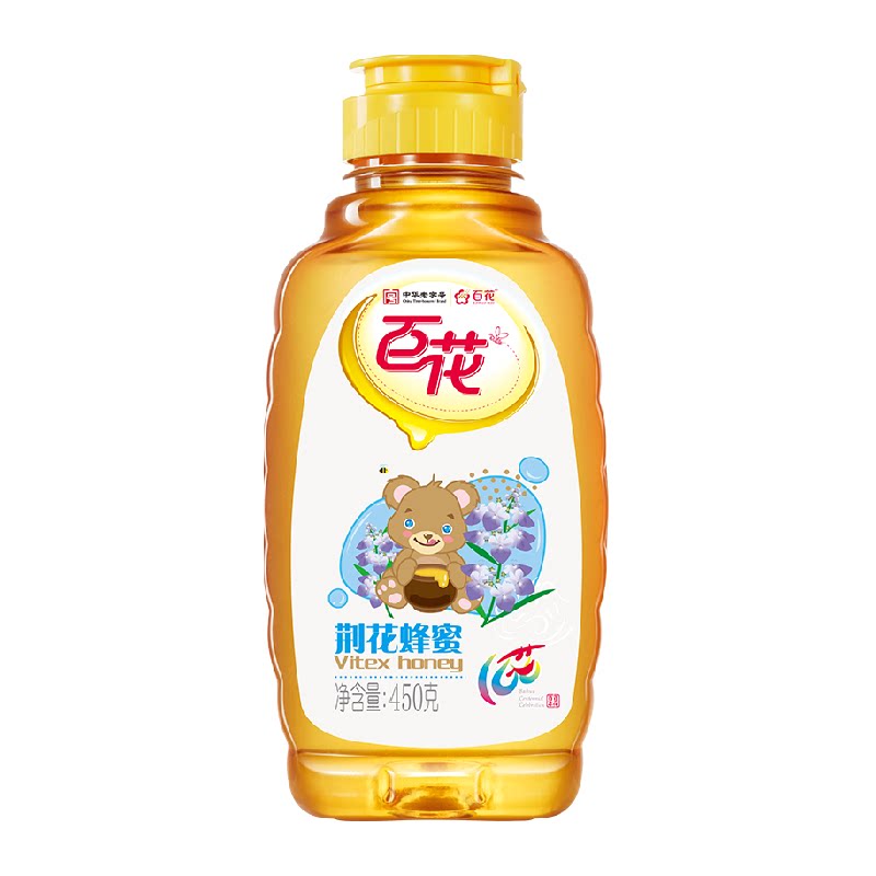 中华老字号蜂蜜百花挤压式瓶口荆花蜂蜜滋补营养冲饮