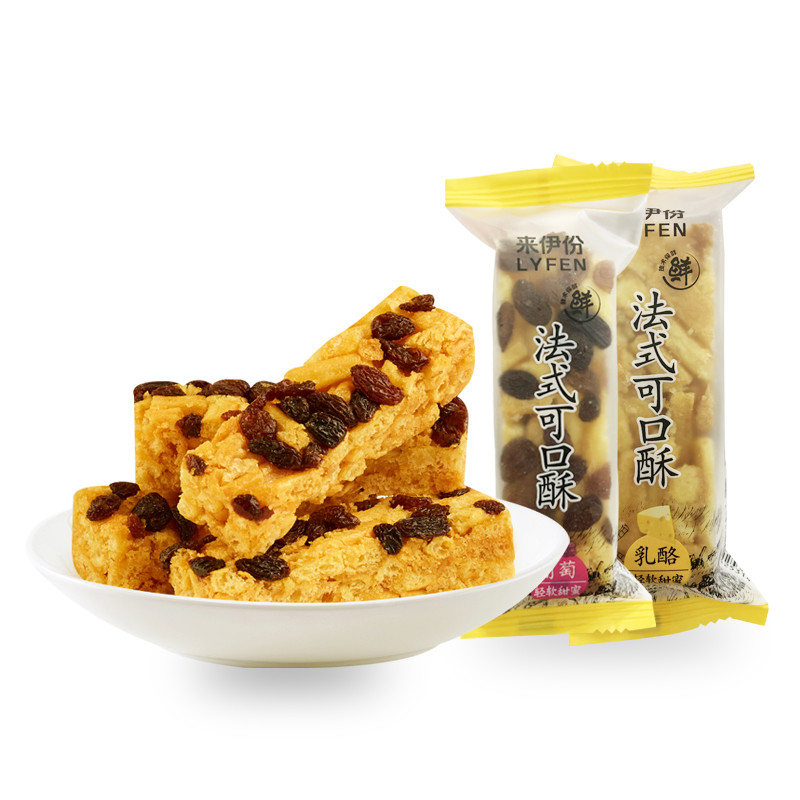 来伊份法式可口酥500g早餐糕点心葡萄乳酪味下午茶办公休闲小零食