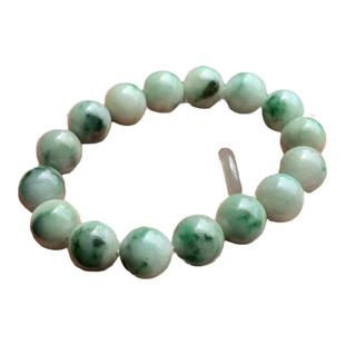 正品缅甸天然A货手串绿色飘花翡翠圆珠手串手链卡13mm一物一证