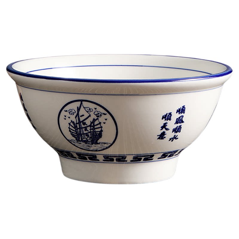 加深高脚汤面碗陶瓷大号面碗菜碗