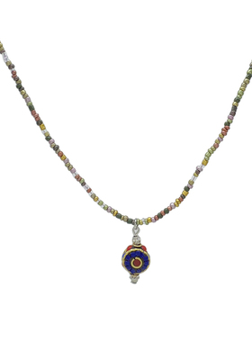 民族风彩色串珠锁骨链项链寻兮