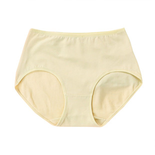 彩田纯棉内裤简约纯色高腰加大码三角裤透气柔软舒适女士内裤7005