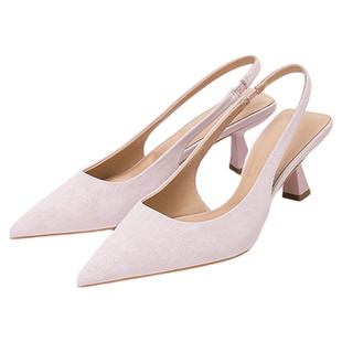 On feet& in love时尚新款包头凉鞋女法式尖头时尚百搭细跟高跟鞋