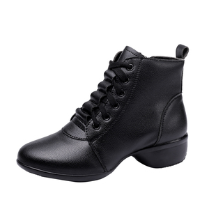 新款冬季加绒冬款广场舞女鞋室外跳舞鞋妈妈舞蹈鞋软底水兵舞鞋