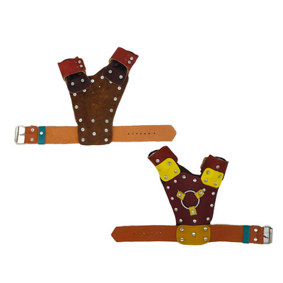 弹弓护手射鱼镖护手射鱼鱼镖护手牛皮钢板手套射鱼护手飞雪护手