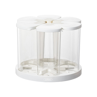 安扣五谷杂粮收纳盒家用分格米桶健身达人用旋转杂粮桶防潮密封桶