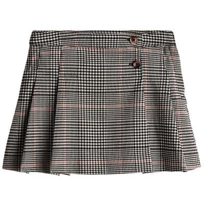 HM童装儿童女童半身裙秋季时尚松紧腰褶裥格纹短裙1232182