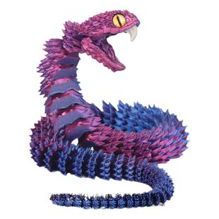 跨境爆款3D打印蛇蝰蛇工艺品礼物网红创意手办汽车摆件关节活动