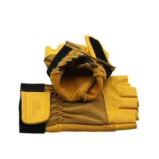 牛皮半指男女通用户外手套露营攀登劳保耐磨透气加强工作防护手套