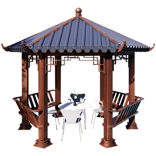 凯祺福户外亭子六角铝合金中式花园院子亭子别墅庭院四角古建凉亭