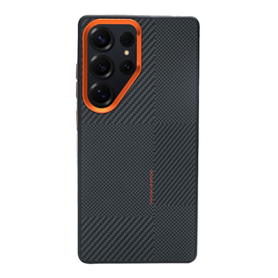 金属撞色镜头框凯夫拉纹磁吸手机壳适用于三星GalaxyS25Ultra防摔男女通用轻奢商务风24U保护套硬壳小众高级