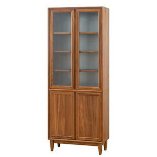 [南窗书柜]原创设计玻璃柜门实木榫卯白蜡木黑胡桃书架丨览春木业