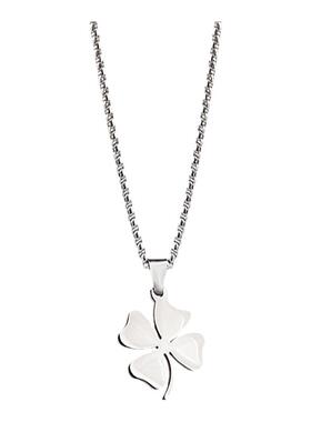 钛钢不掉色四叶草项链男女2024年新款爆款秋冬轻奢小众设计毛衣链