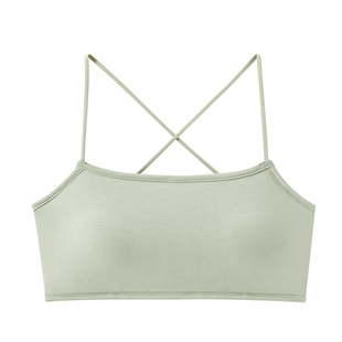 交叉细带美背内衣女运动瑜伽夏季薄款一体式文胸无钢圈背心小吊带